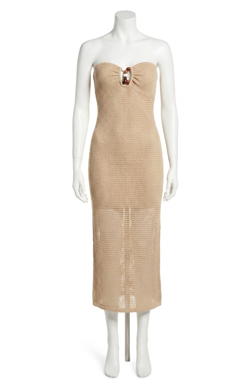 NEW ASTR kasandra midi dress in beige